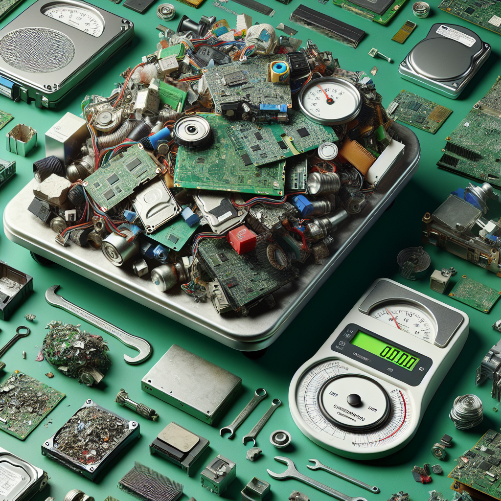 coleta de lixo eletrônico com relatório de massa e materiais