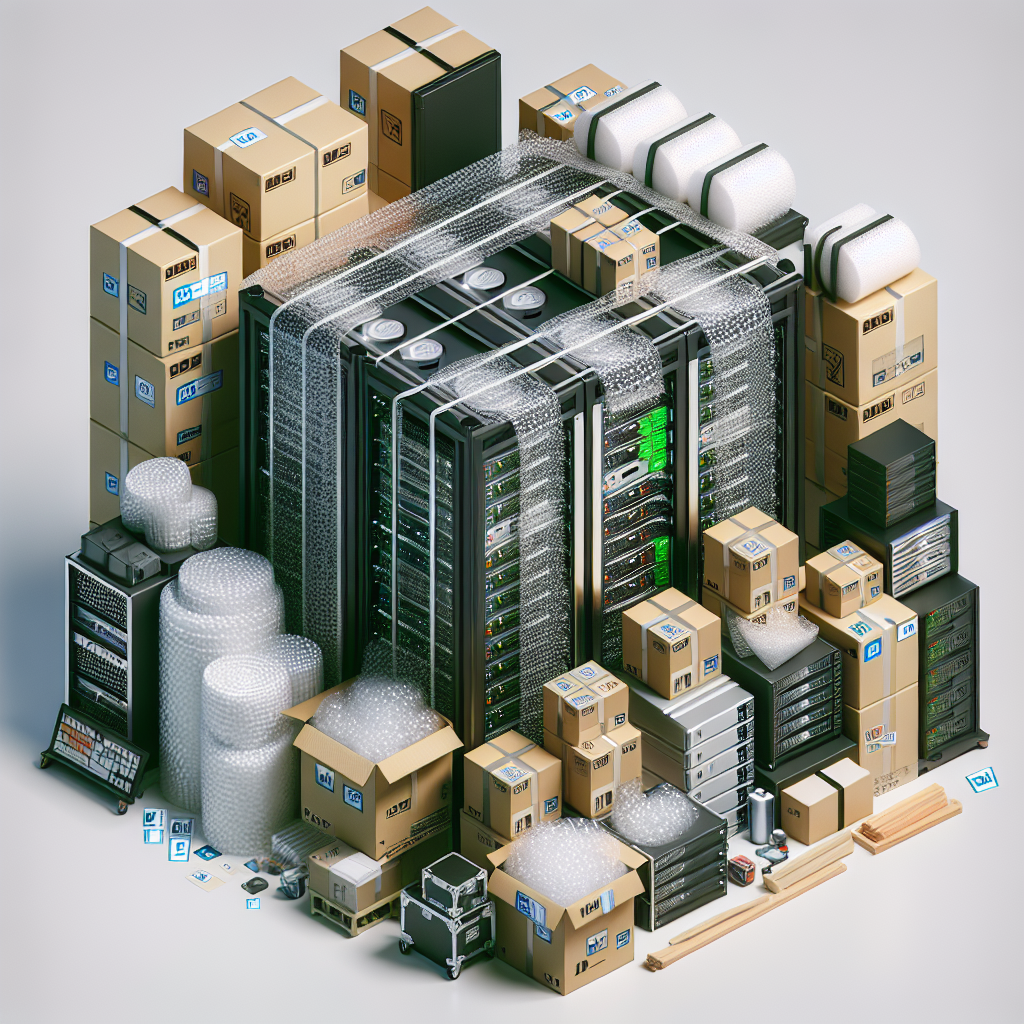 Como embalar racks/servidores para transporte seguro?