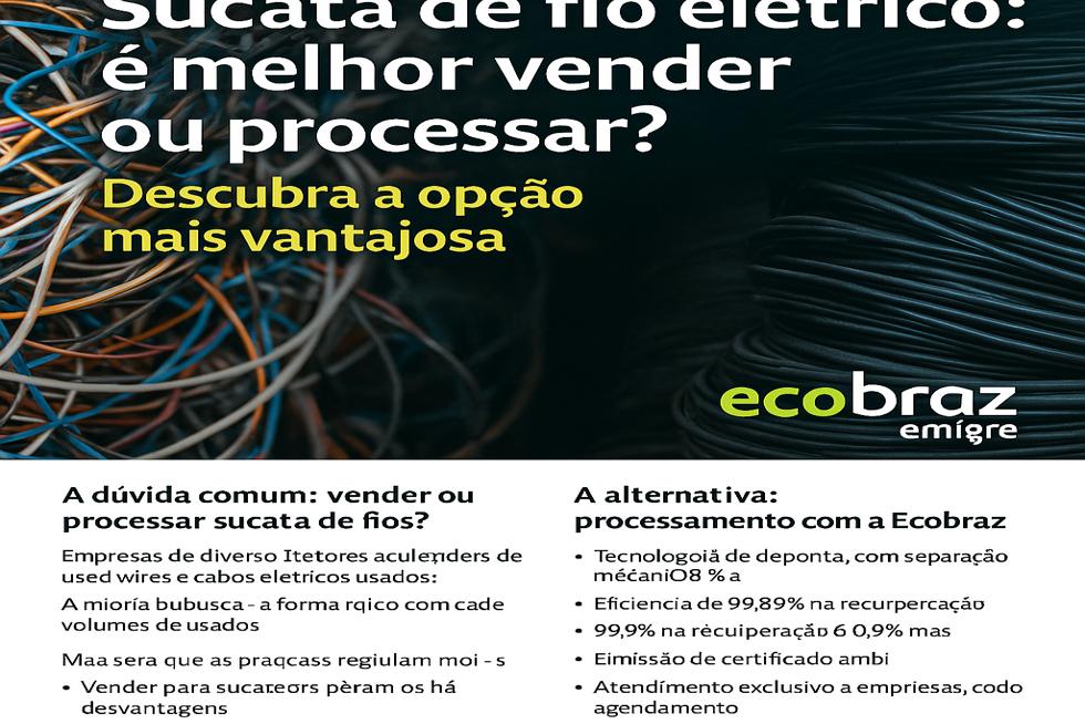 Sucata de fio elétrico: é melhor vender ou processar? Descubra a opção mais vantajosa