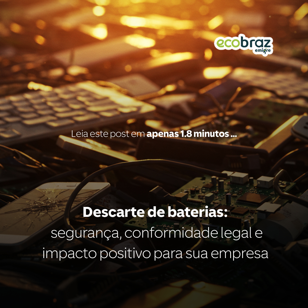 Descarte de baterias: segurança, conformidade legal e impacto positivo para sua empresa