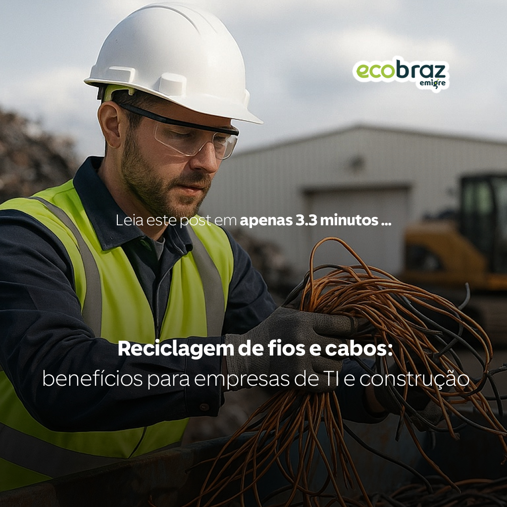 Reciclagem de fios e cabos: benefícios para empresas de TI e construção