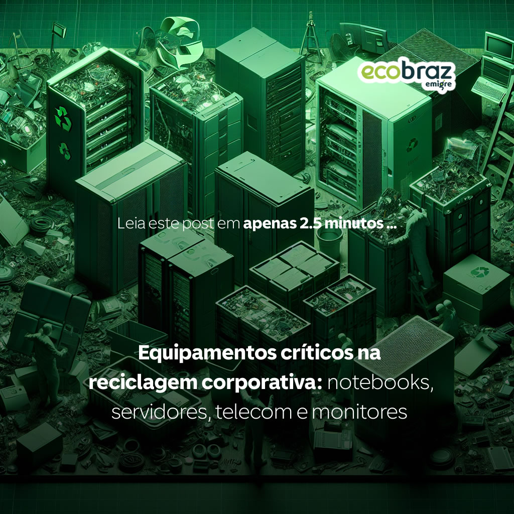 Équipements critiques dans le recyclage d'entreprise : ordinateurs portables, serveurs, télécommunications et moniteurs